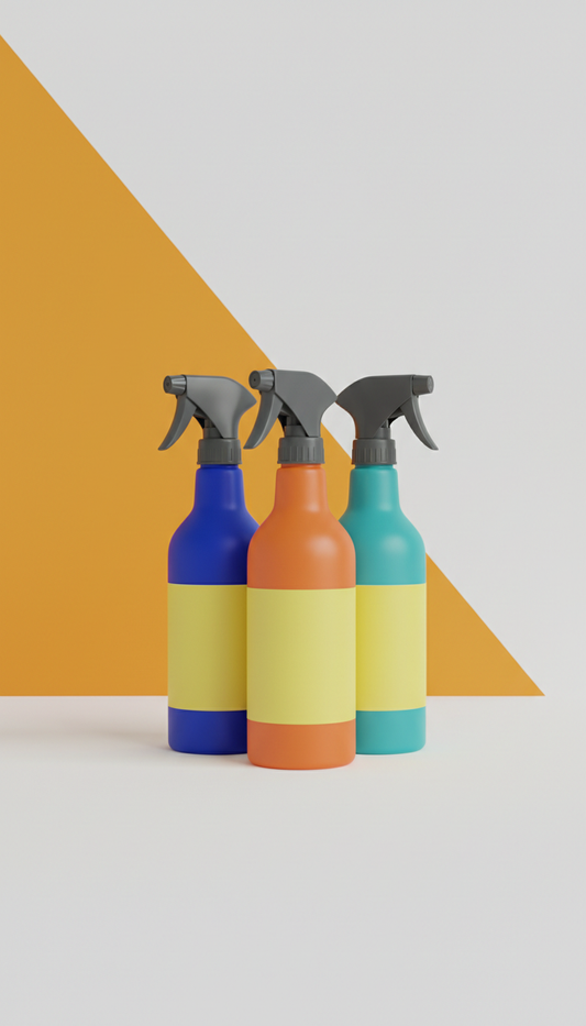 Bathroom Cleaner With Geometric Graphics